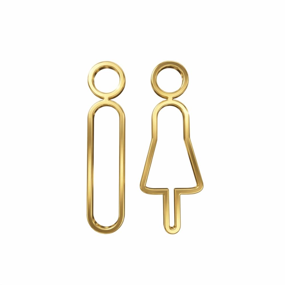 Creative Acrylic Toilet Sign Sticker Men Women DIY Washroom Sign Sticker Accessories Black Gold Silver WC Signage Board Hotel