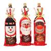 Christmas Table Decor Wine Bottle Covers – Holiday Cartoon Drawstring Set