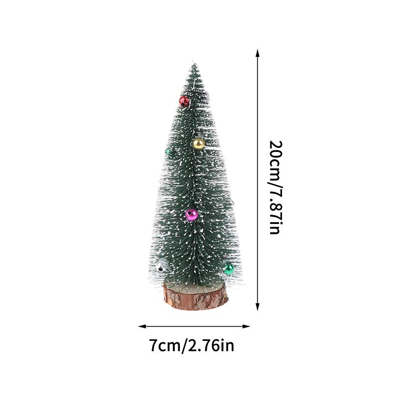 1Pcs Miniature Christmas Tree Artificial Sisal Snow Landscape Architecture Small Tabletop Decor for Holiday Crafts