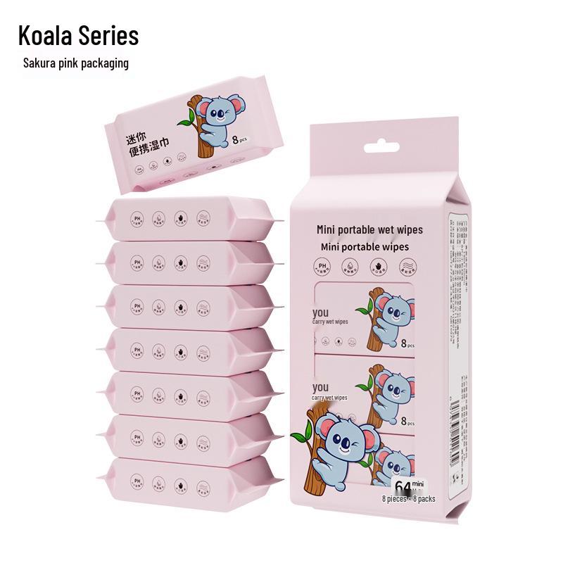 Paquete de Viaje Mini Toallitas Húmedas: 8 Toallitas Húmedas para Bebé por Paquete, Especialmente para las Manos de los Niños