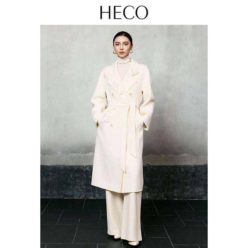HECO Женское вышитое двустороннее шерстяное пальто M