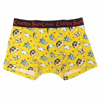 Small Planet Crayon Shin-chan Boxer Briefs, Face Yellow, XL