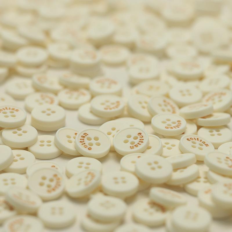 

5Pcs Four-Eye Letter Eoltlan Button-Up Shirt Knitted Cardigan Resin Sleeve Collar Button On Clothes Decorative Button 1 #[w2121 #eoltlan beige] 11.5mm