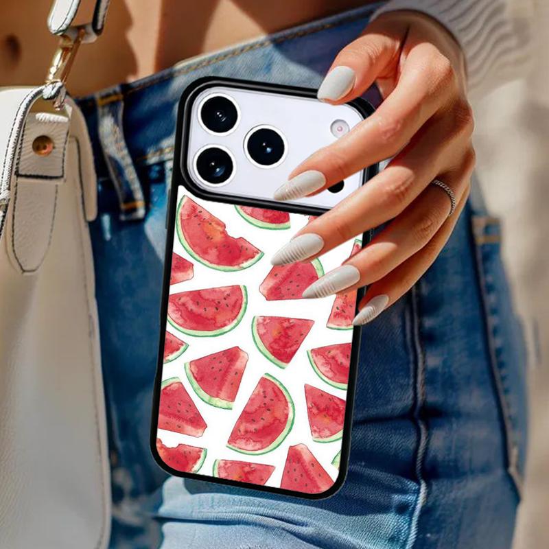 Summer Fruit Watermelon Soft Phone Case For iPhone 17 Air 14 15 13 12 Max Cover For Apple 16e 11 Pro Max Plus Coque