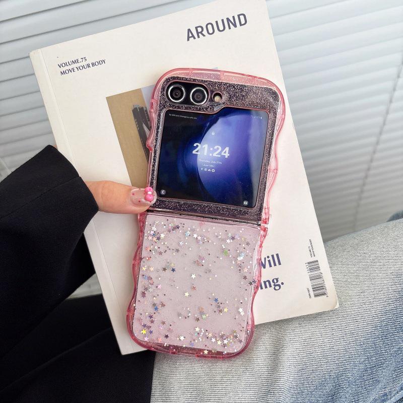 

Epoxy Glitter Foldable Phone Case for ZFLIP7, Zflip3, Z5, Z6, and Zflip4 Samsung Z Flip 5