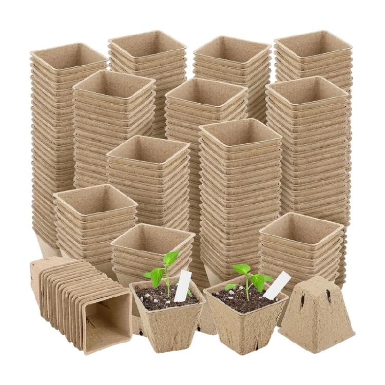 100pack Peat Pots for Seedling Outdoor Garden Germination Nursery Pots Pulps Biodegradables Seedling Starter Pots