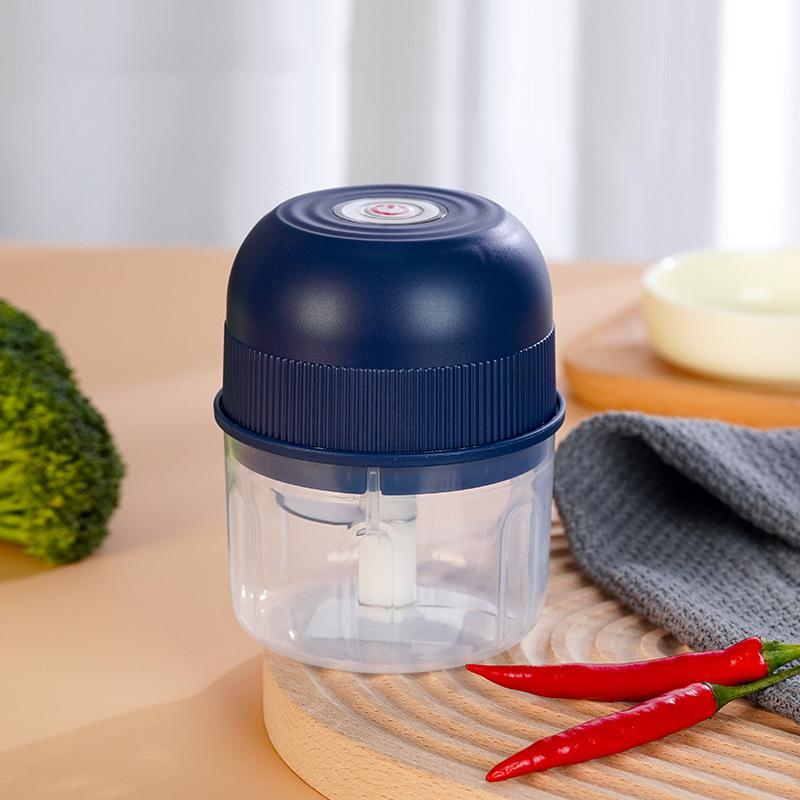 

260 мл Електричний Міні-подрібнювач для часнику USB М ясорубка Імбир Овочерізка з запобіжним вимикачем Портативний Малий кухонний комбайн синій