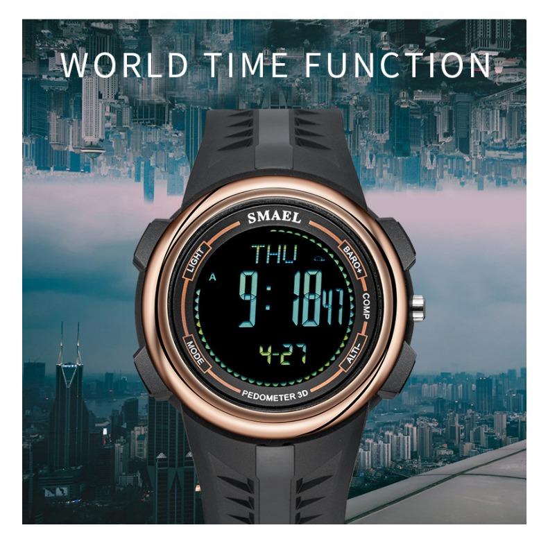 SMAEL Multifunctional Electronic Watch Outdoor Waterproof Compass Sports Countdown Student Watch