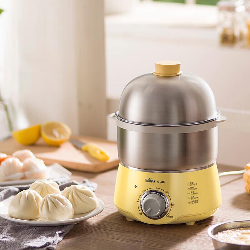 Bear Stainless Steel Double-Layer Egg Cooker Steamer CN plug (adapter included)