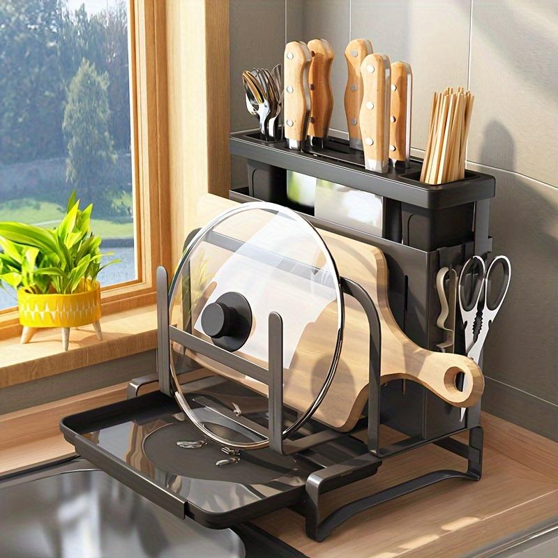 Multi-purpose Kitchen Knife Holder Storage Rack Countertop Organizer for Cutting Board Pot Lid and Chopsticks Kitchen Holder