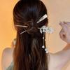 Horquilla de Flores de Lujo Ligero Para Mujer Estilo Chino Floral Mariposa Borla Palillo para el Cabello Elegante Joyería de Metal Horquilla Pinzas para el Cabello