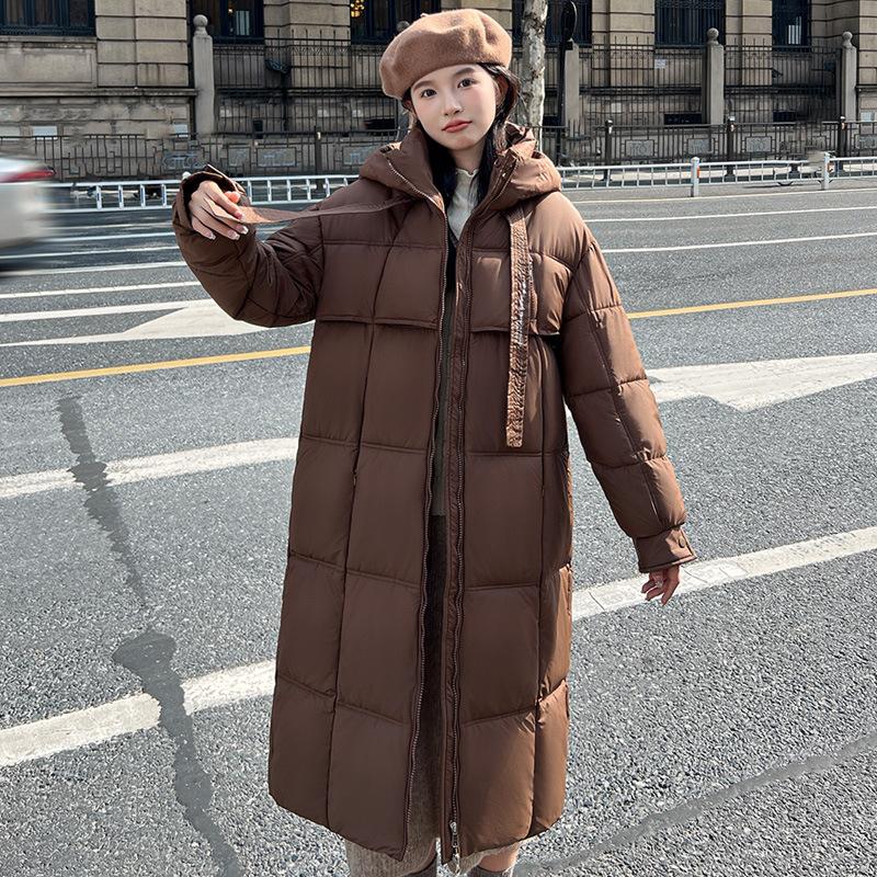 Dames Lange Oversized Capuchon Winddicht Verdikt Warm Winterjack