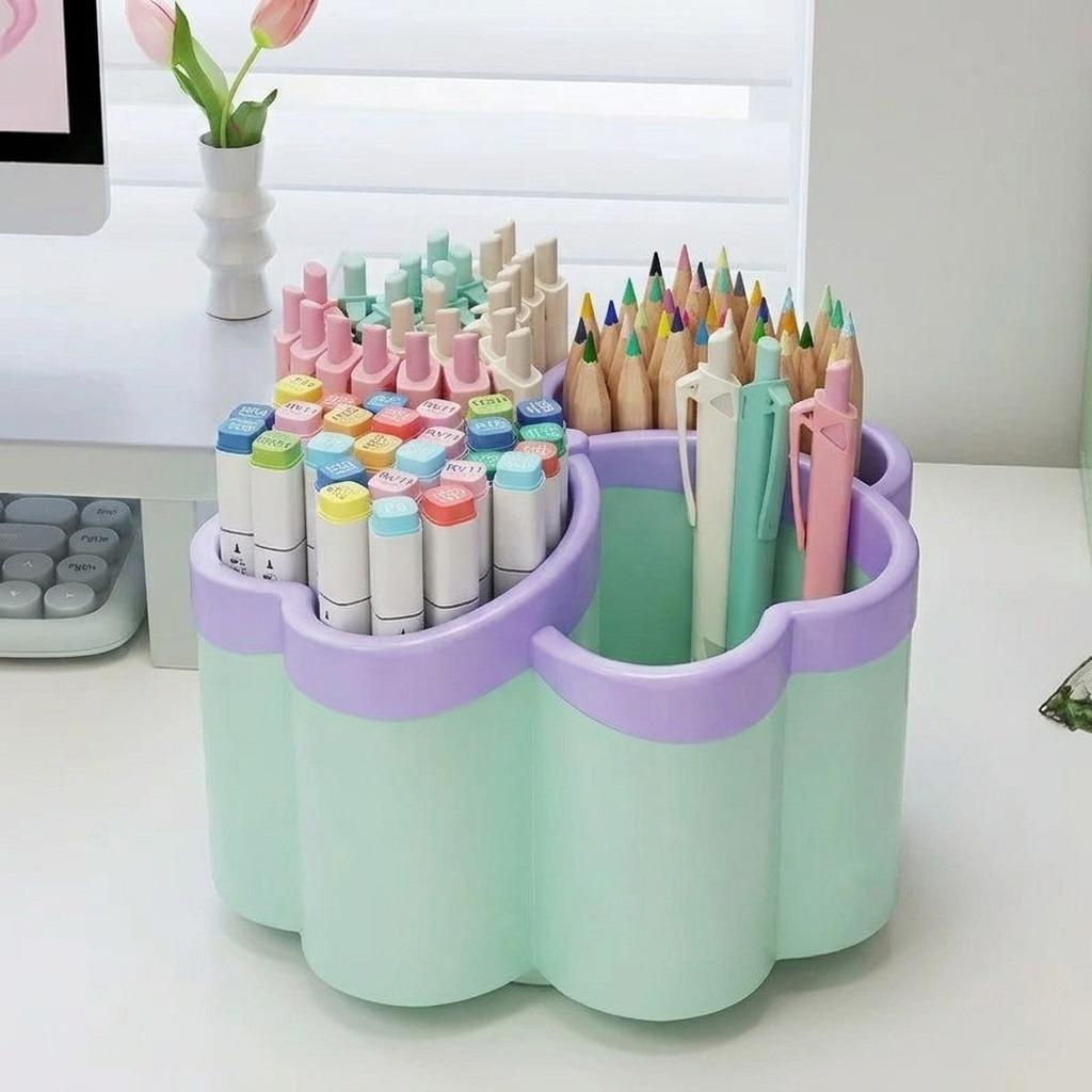 Thickened Desktop Storage Box with 4 Large Compartments, Practical Organizer for Office Supplies