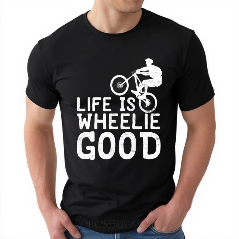 Breathable For Unisex Round Neck Tshirt Streetwear Life Is Wheelie Good Fashionable Unisex Teeshirt Oversized Tshirt Vintage Tshirt