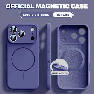 Wrist Strap Liquid Silicone Magnetic Phone Case For iPhone 17 Air 11 12 13 16 Pro Max 15 14 16 Plus 16E Magsafe Lanyard Cover