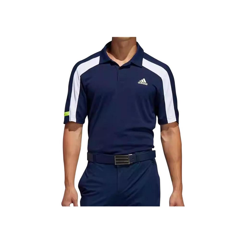 Adidas Casual Pullover Comfortable Short Sleeve Polo Shirt Men Polo Shirts Blue FJ9930