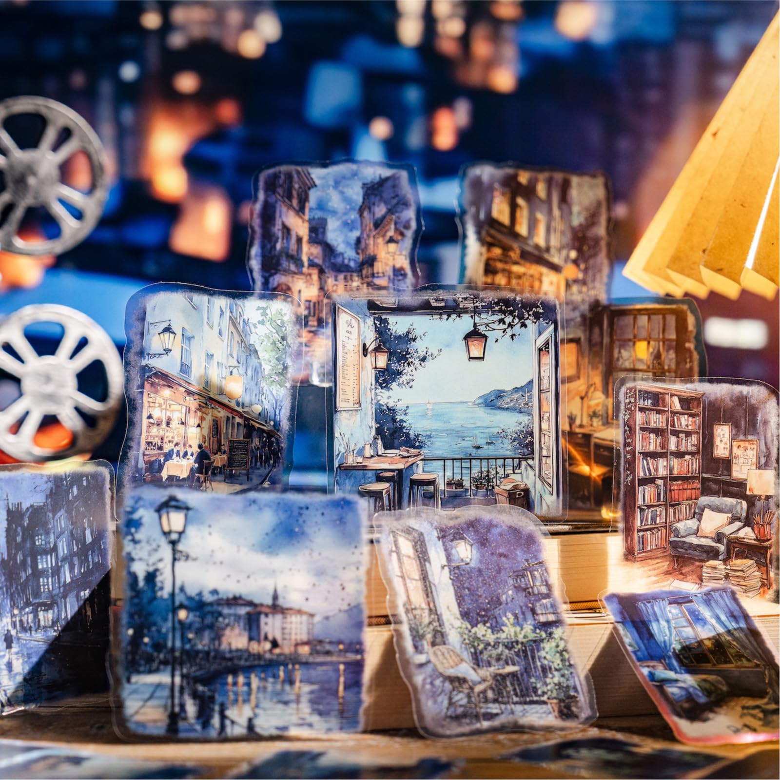 Assorted Sticker Collage Sticker Large Buildings Materials, Retro, Girly, Miskepaa, Stylish, Cute, Collage, Book, Cute, Smartphone, Scrapbook,