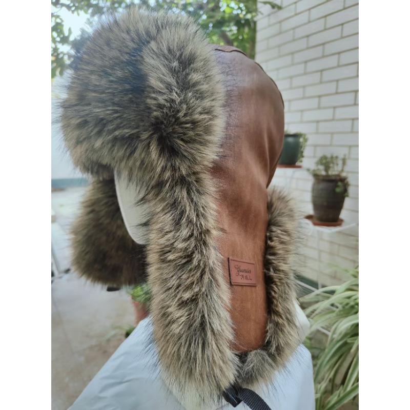Plush men's outdoor ear protection hat, plush thickened cold-proof hat, ice and snow festival winter warm hat