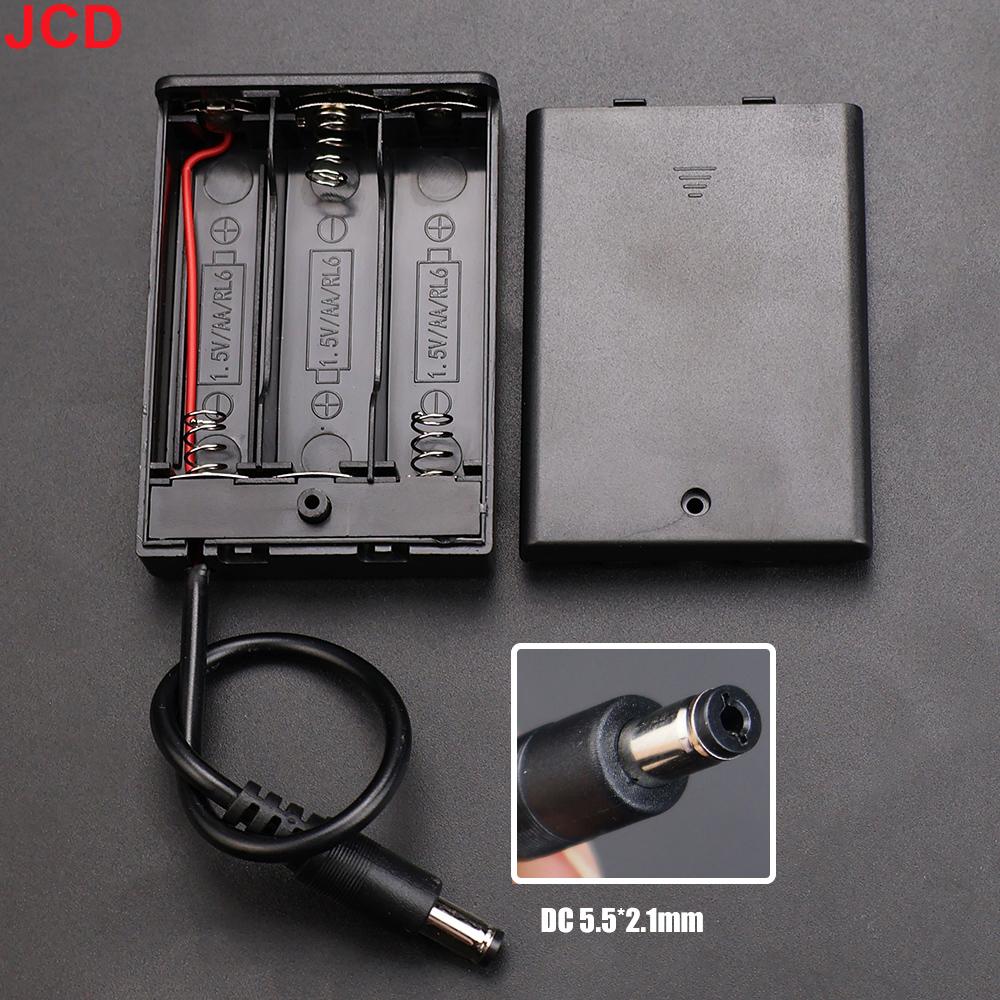 JCD 1pc 3x AA Battery Holder Storage Case Box With Switch & Cover PH2.0 XH2.54 SM DC5.5*2.1mm USB Plug Connect Terminal Cable