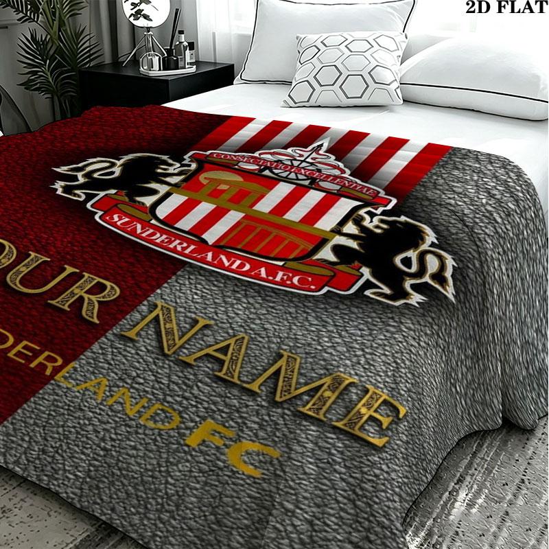 1PC Sunderland A.F Custom Name Patterned Flannel Blanket Suitable For All Seasons for Home Decor Warmth and Comfort Gifts Holiday Present
