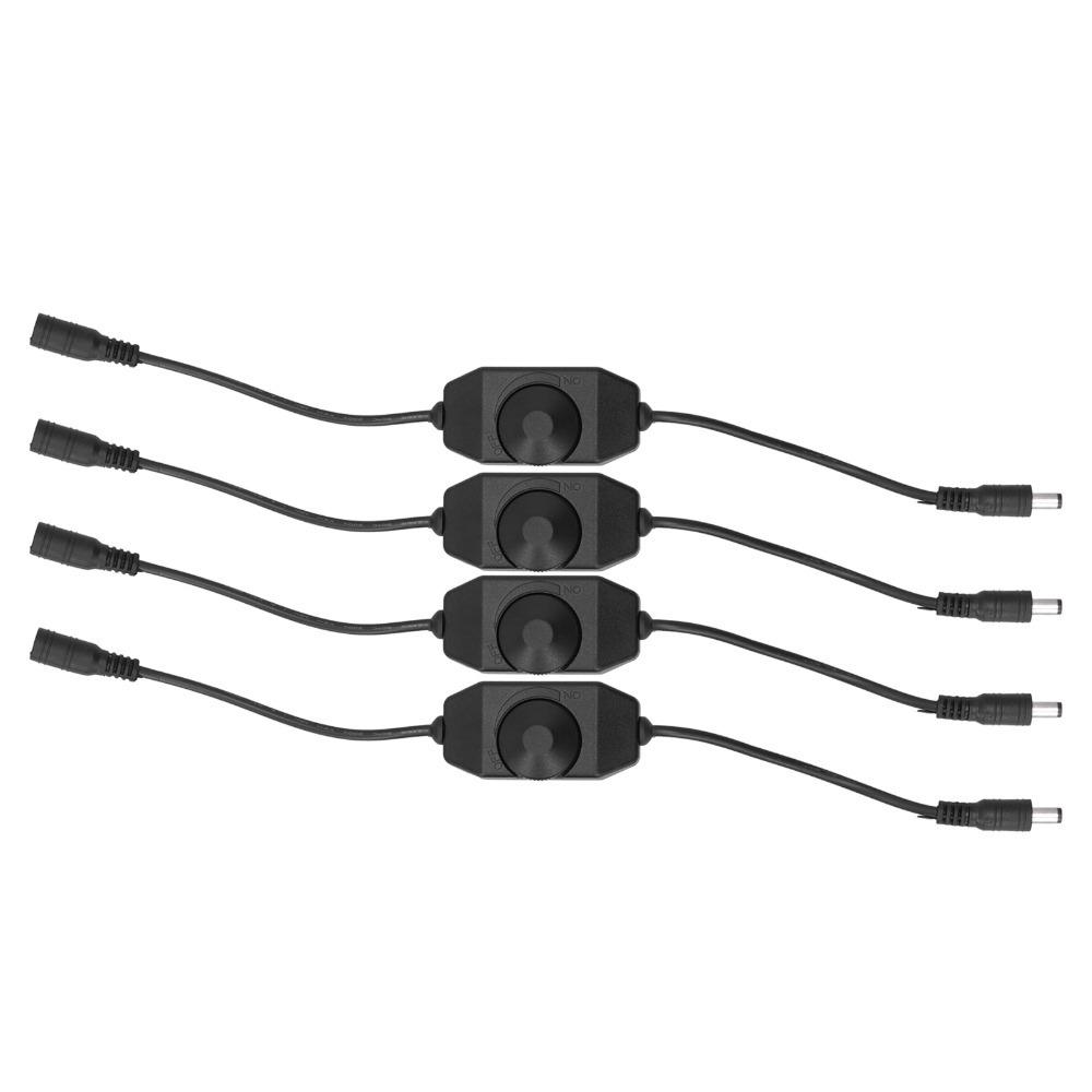 4PCS ABS LED Dimmer Black LED Strip Dimmer Easy Stepless Dimmer LED String Lights чёрный