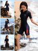 2026 Women's Sporty Color Block One-Piece Swimsuit - Short-Sleeve, Slimming, Conservative Design