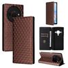 Cubic Grid Texture Flip Leather Phone Case