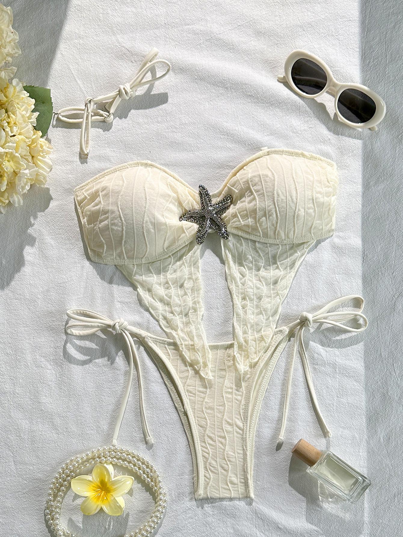 Beach Vacation Wind Swimsuit Women s Bikini Sexy Hollow Starfish Decorative Swimsuit Bikini S