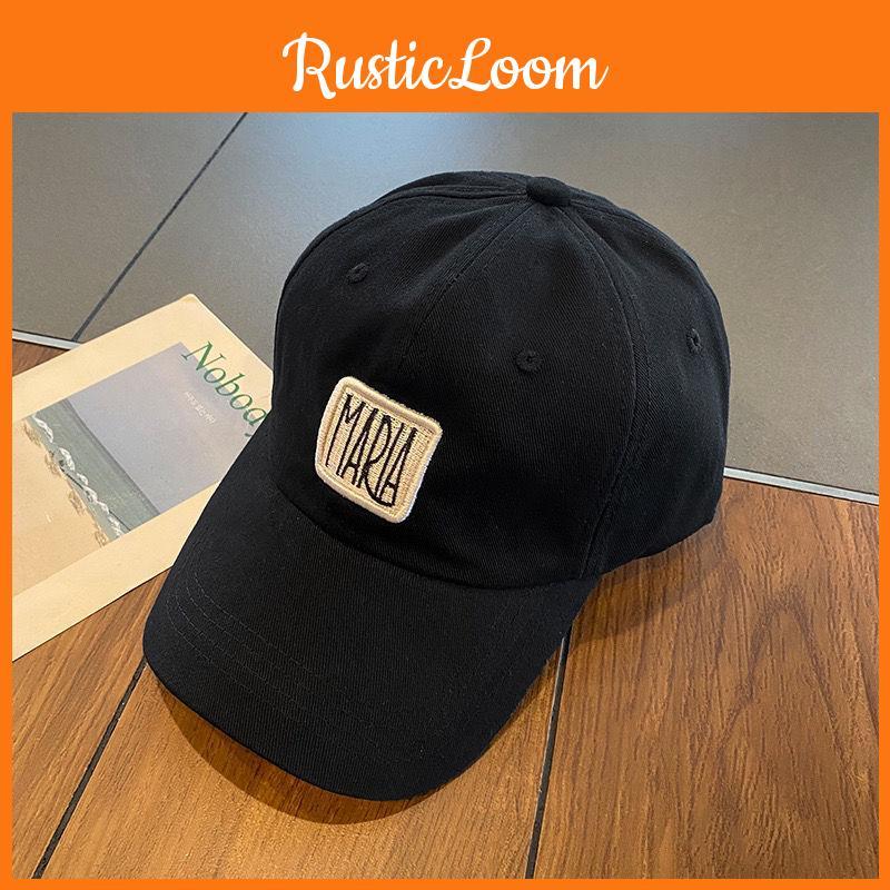 Embroidery Letter Maria Baseball Hat Peaked Cap Adjustable Breathable Shade