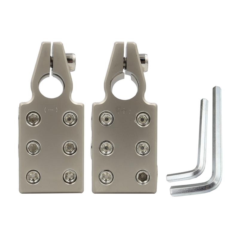 1 Pair Battery Terminal Connectors Kit 0/2/4/6/8 AWG Gauge Positive Negative for Car Auto Caravan Marine Boat