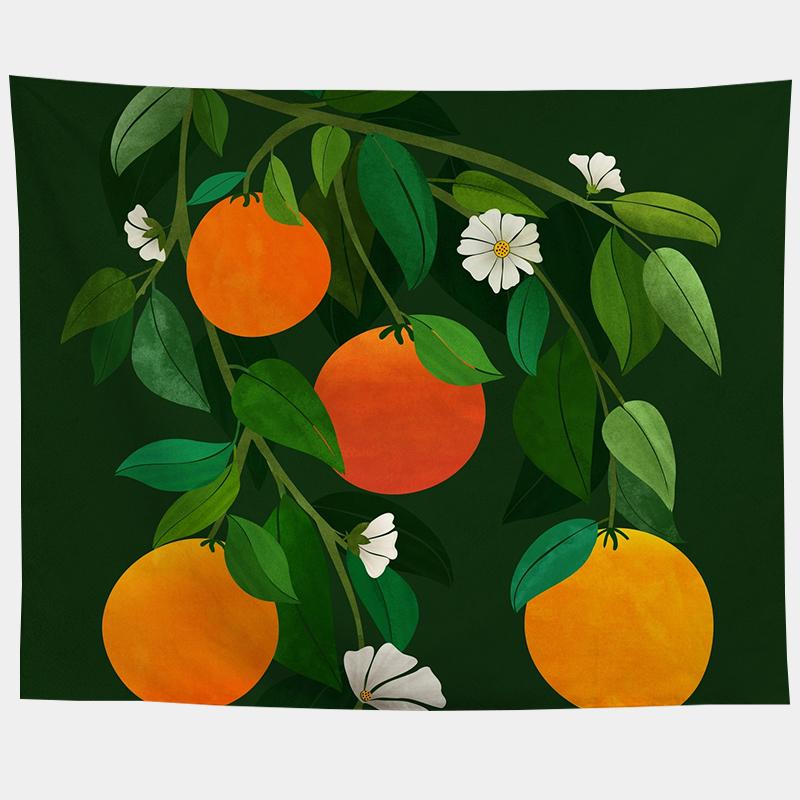 Watercolor Sea Sunset Tropical Forest Print Tapestry  Plants Abstract Landscape Living Room Bedroom Home Decor