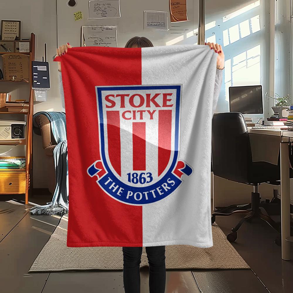 1 ΤΕΜ. Κουβέρτα Φανέλα με Εκτύπωση Stoke City FC, Υψηλής ποιότητας Άνετη για Όλες τις Εποχές, Διακόσμηση Σπιτιού, Ζεστασιά και Άνεση, Ιδανική για Χριστουγεννιάτικα Δώρα182