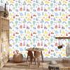 Wallpaper Colorful Dinosaurs Mountains and Trees for Living Room and Bedroom 50x1000