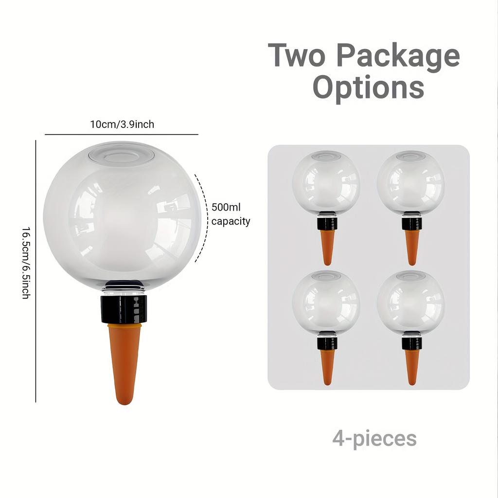 1/4pcs Plant Watering Globes 500ml Home Drip Balls Long-Lasting Hydration Tool for Green Plants