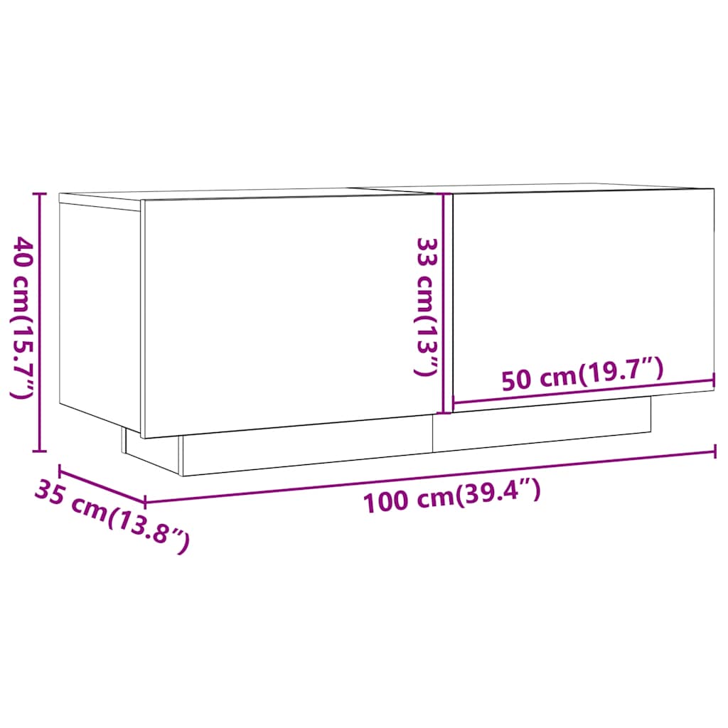 TV Stand Concrete Grey 100 x 35 x 40 cm Particleboard