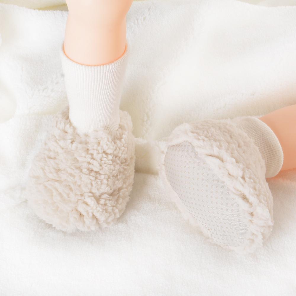 Sonbahar Kış Kalınlaştırılmış Flanel Bebek Yürümeye Başlayan Çocuk Ayakkabıları - Kaymaz Yumuşak Taban, Sıcak Yüksek Bilekli Çoraplar