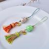 Chinese Ink Wash Lacquer Gourd Tassel Pendant Hand-woven Phone Lanyard with Song Brocade Bag Charm – Intangible Cultural Heritage