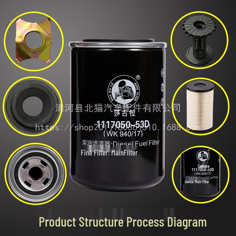 Diesel Filter Element WK940/17 for Jiefang J6 Marine Engine