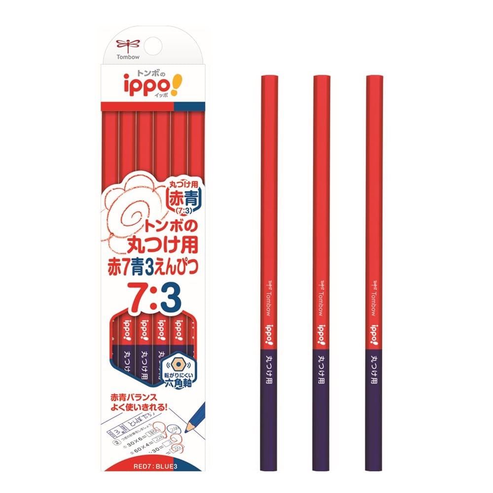

Tombow Pencil Red and Blue Pencils 12 for 1 dozen (73 ratio), pencils, Hexagonal, marking, ippo!, (12 pencils), CV-KIVP7/3