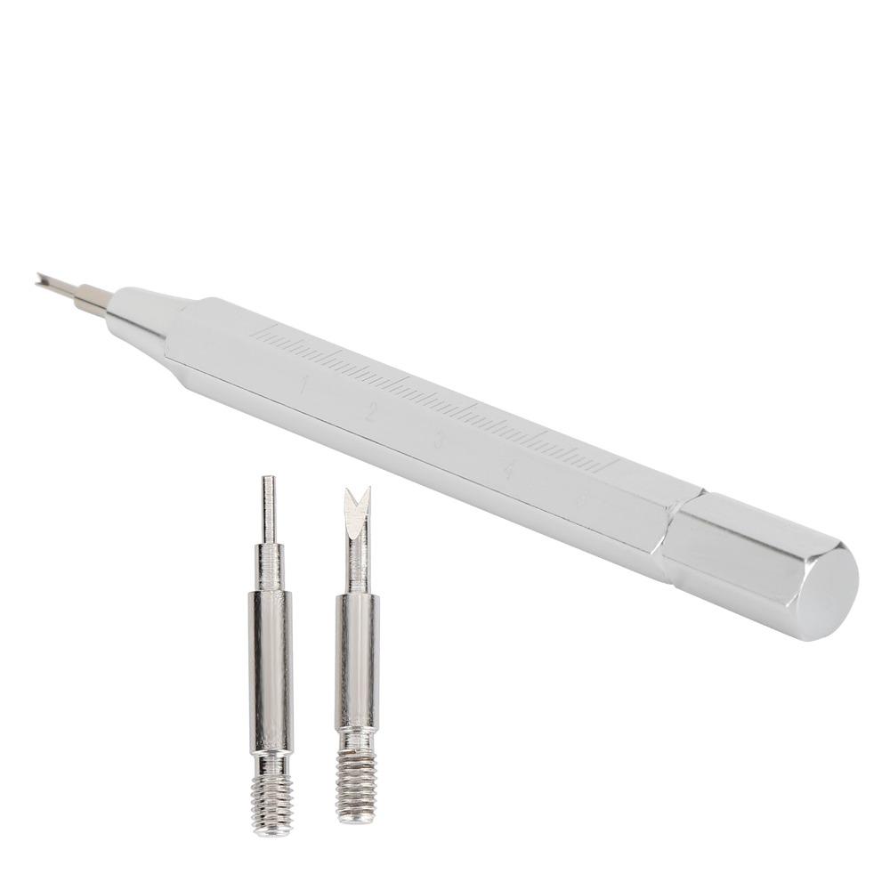 

Інструмент для пружинних стрижнів з алюмінієвого сплаву Чорного кольору Інструмент для зняття шпильок ремінця годинника Заміна Розмір білий