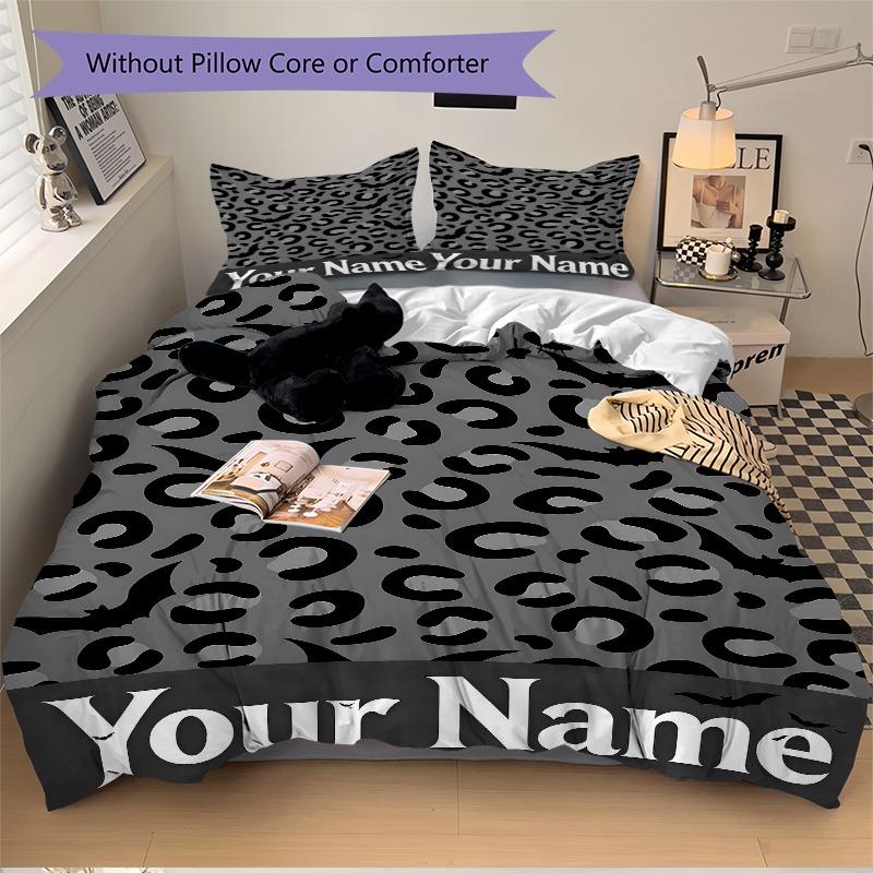 Gothic Bat Spot Bedding Set Personalized Washable Custom 3Pcs Duvet Cover Pillowcases Soft Microfiber Home Bedroom Gift