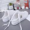 New 2025 Spring Summer Women Canvas Shoes Flat Sneakers Women Casual Shoes Low Upper Lace Up White Shoes Large Size 43