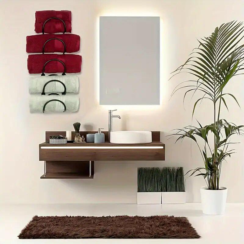 Wall-mounted Multi-functional Wine and Towel Rack – Wrought Iron Storage Solution.