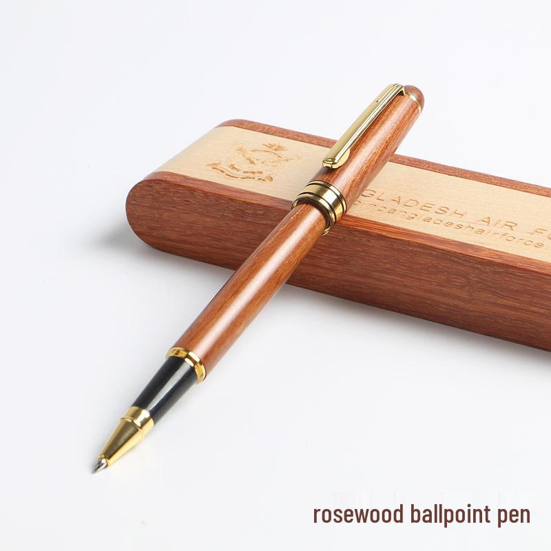 Rosewood & Padauk Fountain and Ballpoint Pen Set - Elegant Business, Office, or Travel Souvenir
