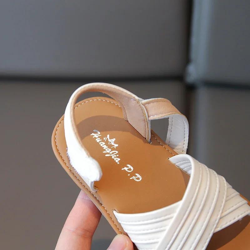 Summer Kids Open-toe Sandals for Girls Anti-slippery Sole Toddler Beach Shoes Retro Striped Boho Girls Garden Shoes Daily Wear