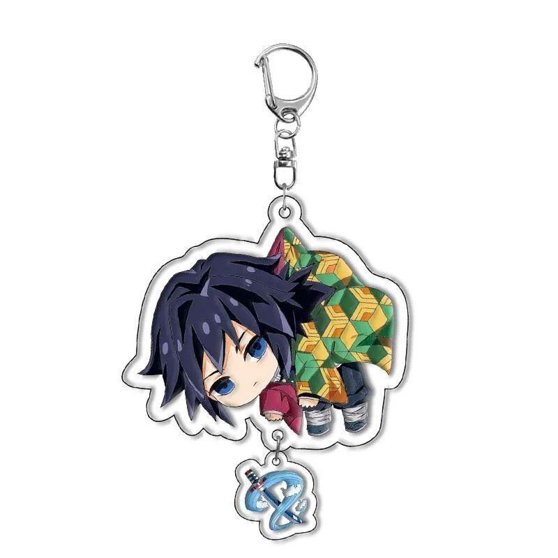 Anime Demon Slayer Keychain Kimetsu No Yaiba Blade of Ghost Acrylic Figures Keyring Bag Pendant Jewelry Accessories Gift