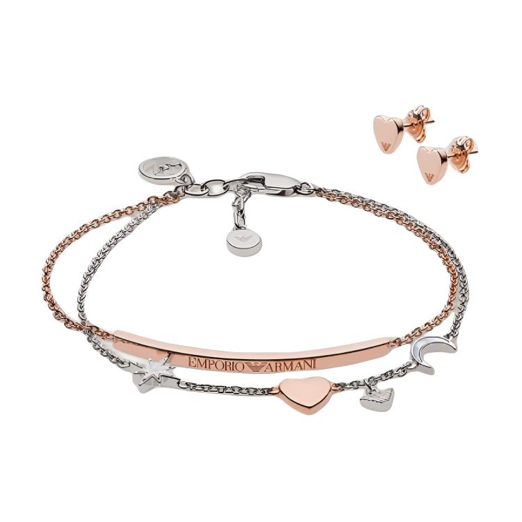 Emporio Armani Logo Silver Bracelet Women bracelets Rose EG3417221 Basic Packaging-Box