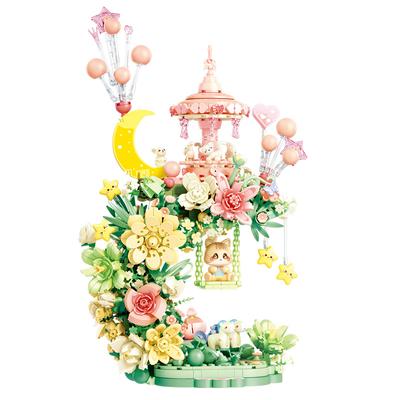 Senbao Bausteine Blume und Mond 611082 Puzzle Bausteine zusammengebaut Spielzeug für Mädchen Geschenk