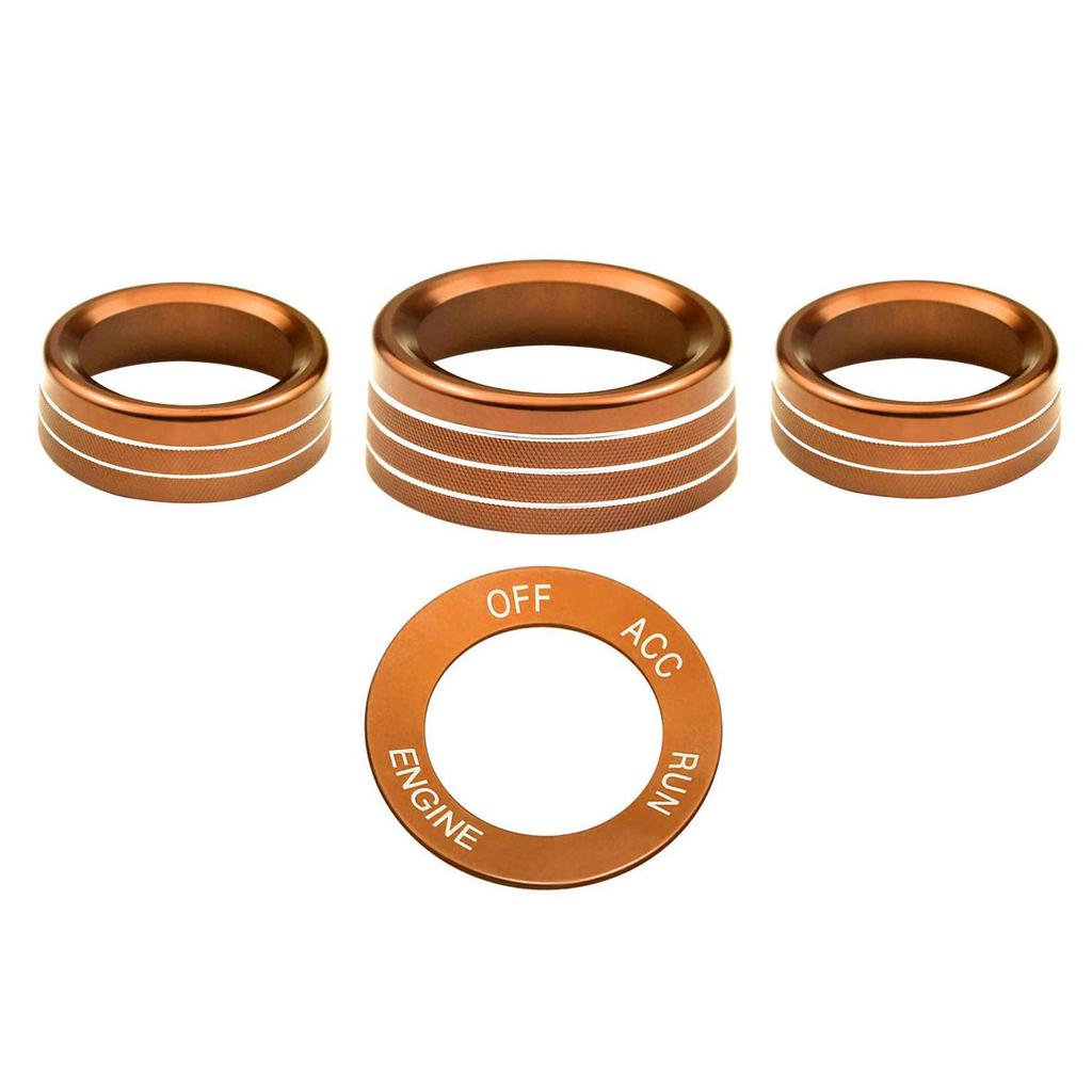 3Pcs Auto Center Console Knob Ring Car Interior Air Conditioning Control Radio Knob Covers Trim for Challenger 2015-2021