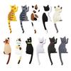 Fridge Sticker with Hook High Toughness 3D Realistic Cartoon Cat Design Refrigerator Sticker Decorative Fridge Accessory